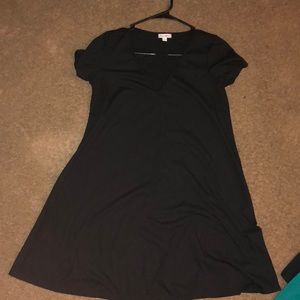 Black dress with cross front